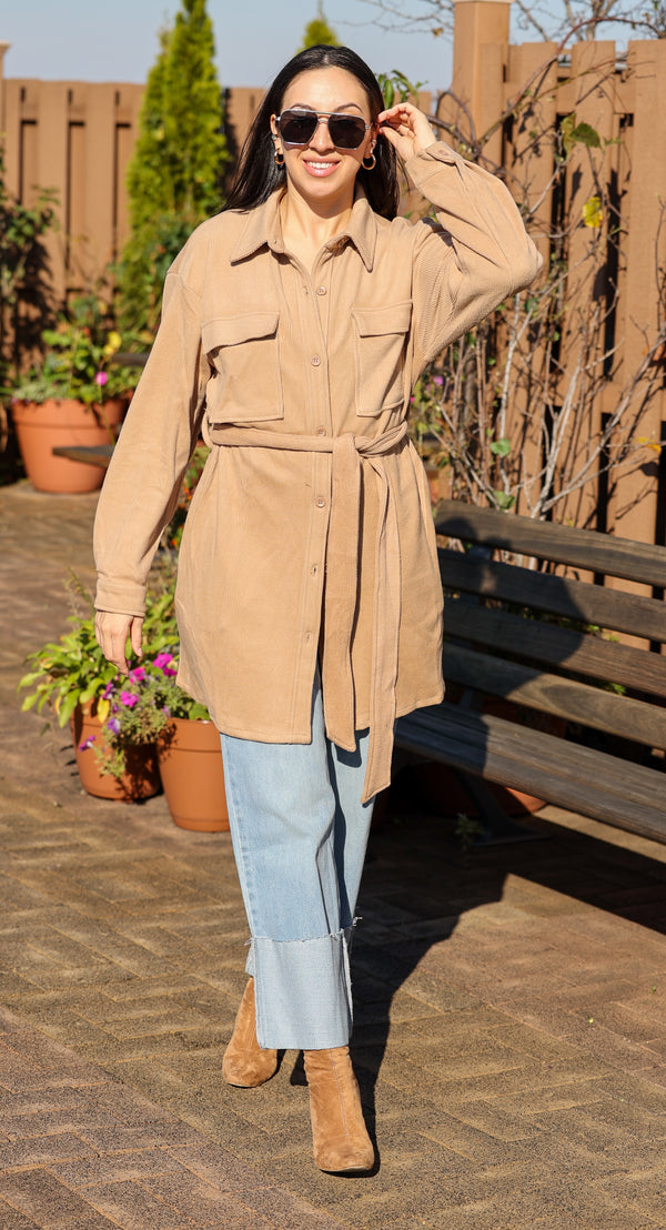 Allie Camel Shacket