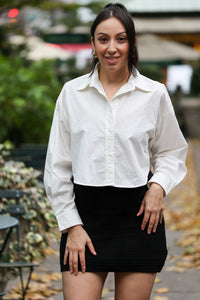 Jenny Cropped Button Down Shirt