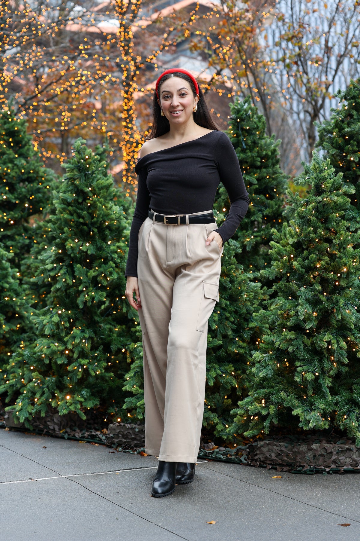 Latte Wide Leg Cargo Trouser