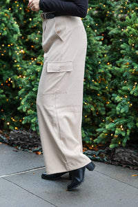 Latte Wide Leg Cargo Trouser