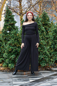 Mia Black Wide Leg Knit Pant