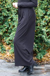 Mia Black Wide Leg Knit Pant