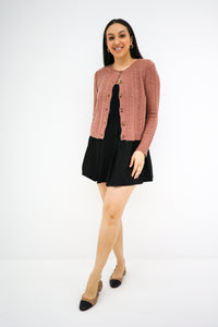 Tiffany Wave Knit Button Cardigan