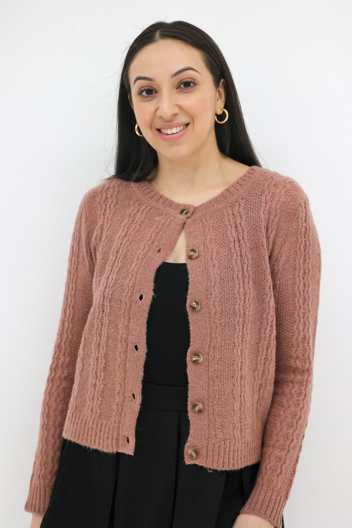 Tiffany Wave Knit Button Cardigan
