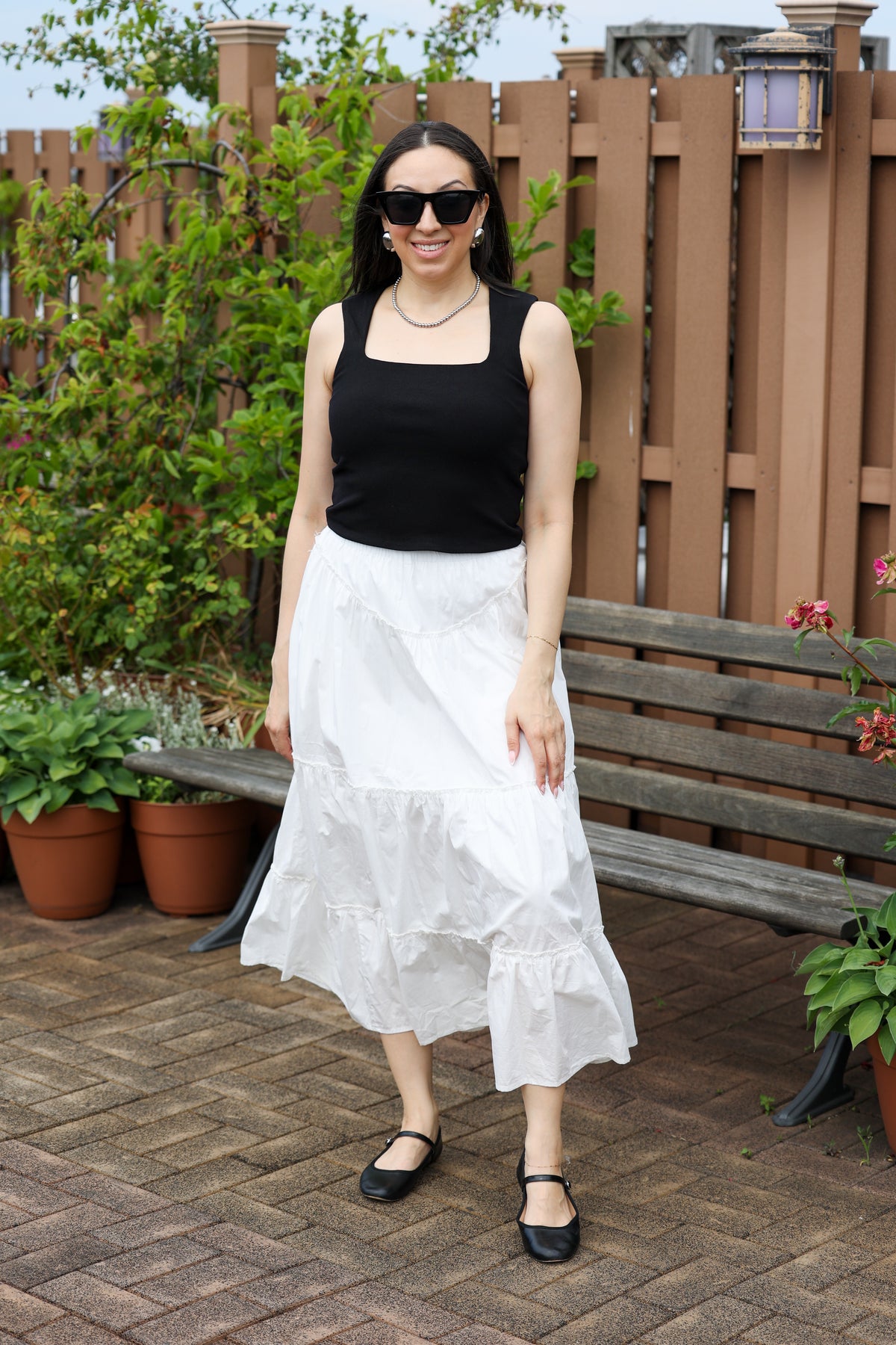 Claudia Tiered Poplin Maxi Skirt