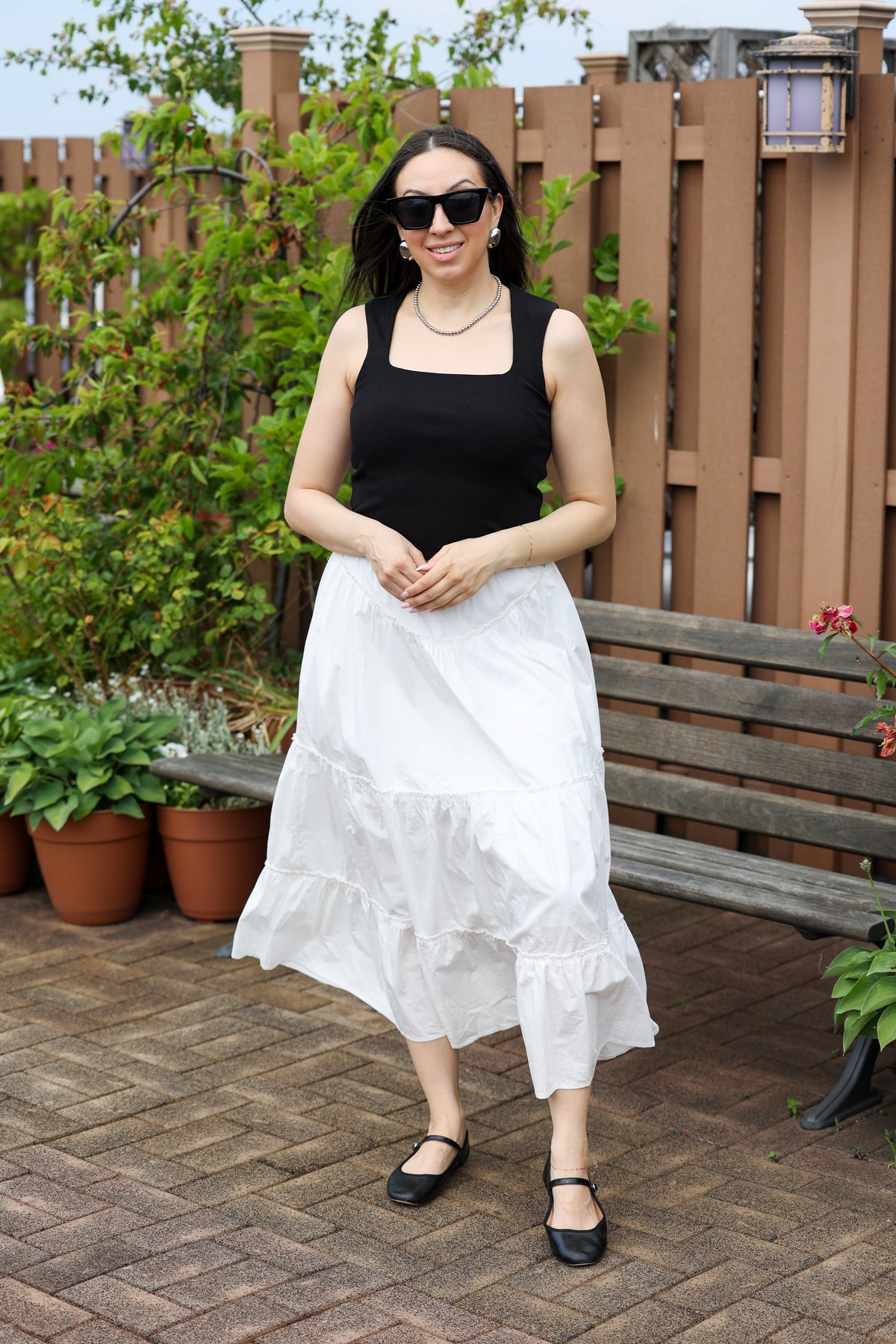 Claudia Tiered Poplin Maxi Skirt