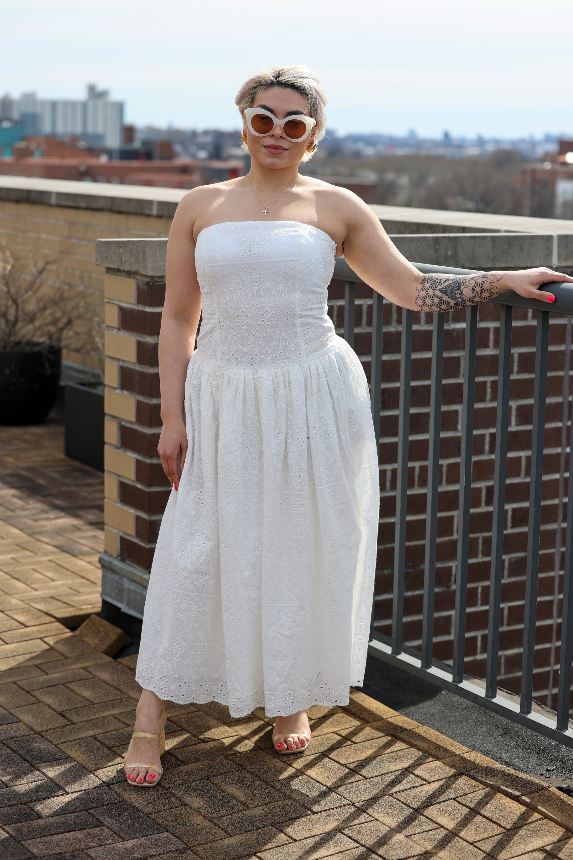 Annabelle Eyelet Midi Dress On The Glow Annabelle Eyelet Midi Dress On The Glow