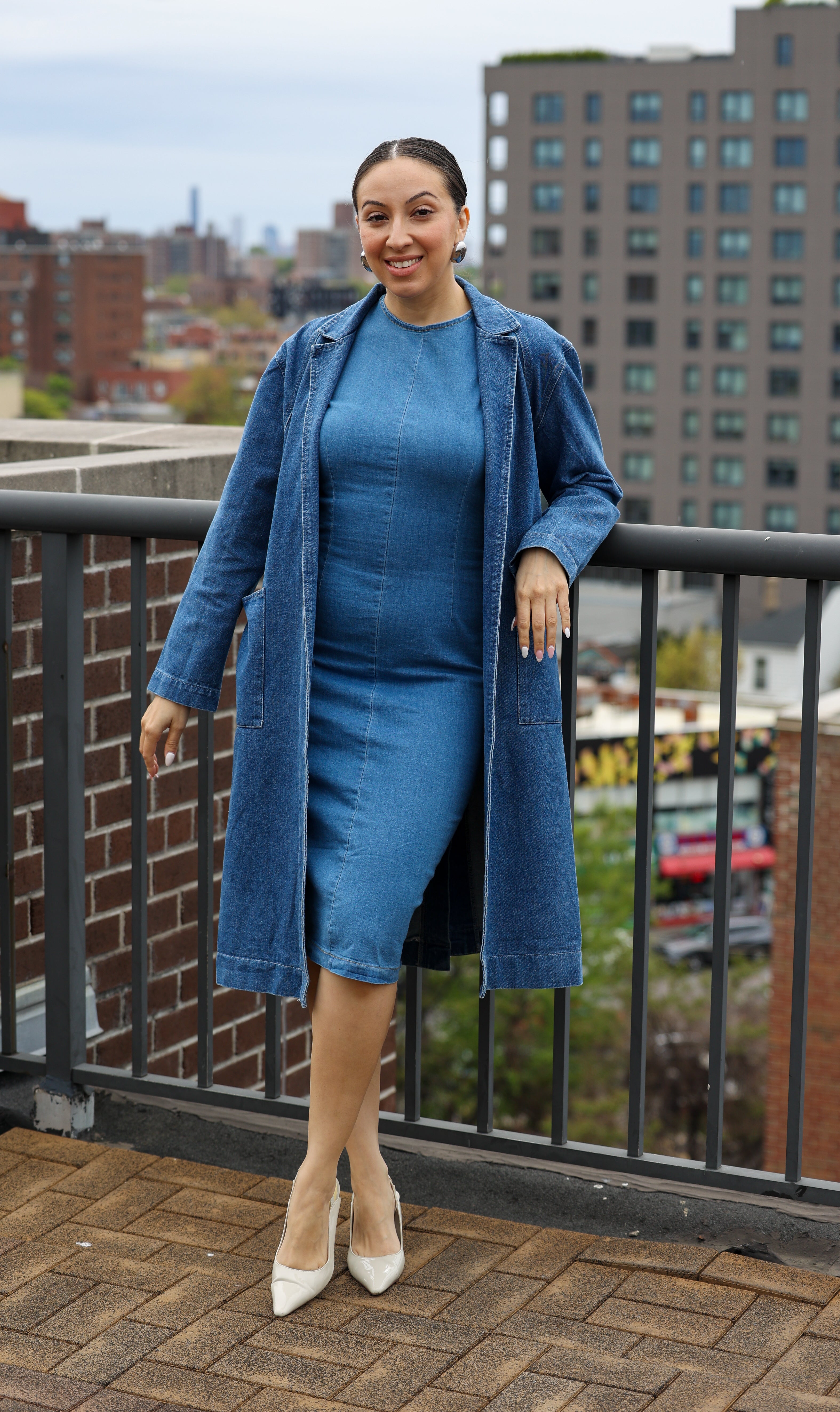 Denim duster outfit hotsell