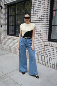 Sloane Mesh Knitted Combo Top